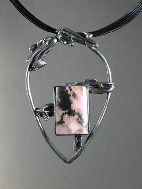 Cast Glass with Sterling Silver 